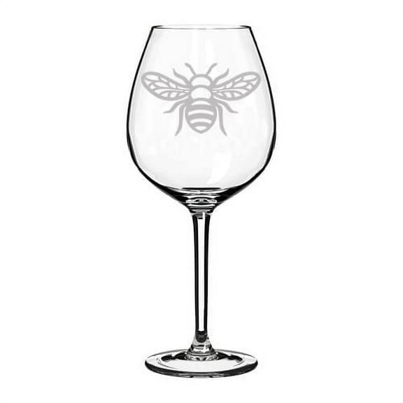 Wine Glass Goblet Honey Bee (20 oz Jumbo)