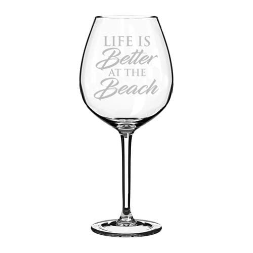 Wine Glass Goblet Life Is Better At The Beach (20 oz Jumbo)