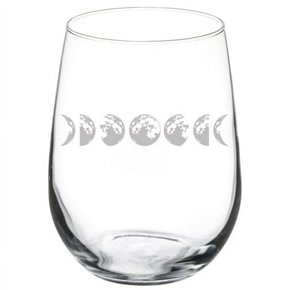 Wine Glass Goblet Moon Phases (17 oz Stemless)