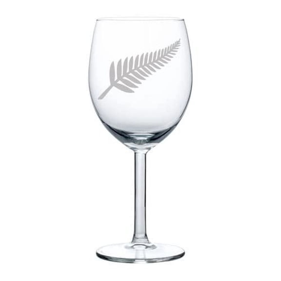 Wine Glass Goblet New Zealand Silver Fern (10 oz)
