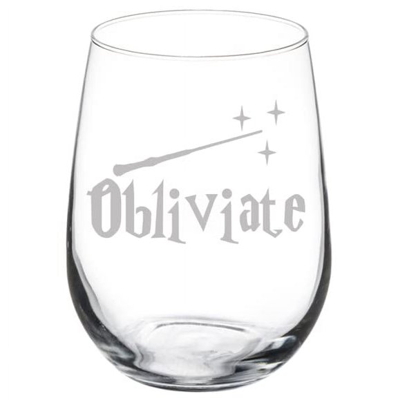 Wine Glass Goblet Obliviate Funny (17 oz Stemless)
