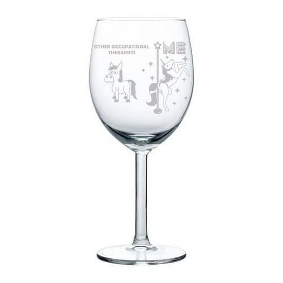 Wine Glass Goblet Occupational Therapist Superstar Unicorn Funny (10 oz)