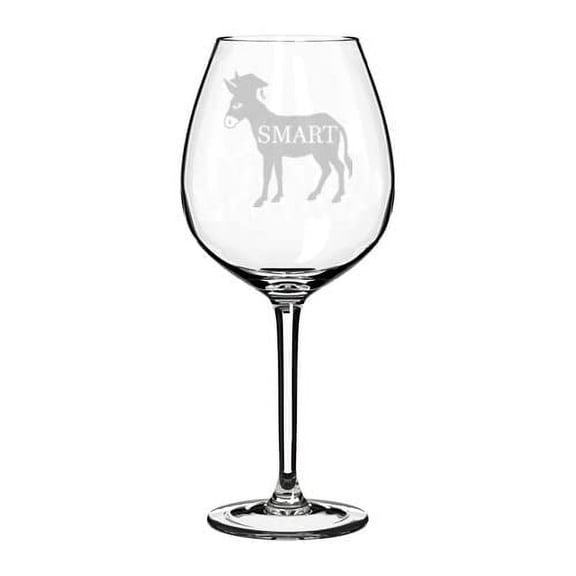 Wine Glass Goblet Smart Ass Donkey Funny Grad Graduation Gift (20 oz Jumbo)
