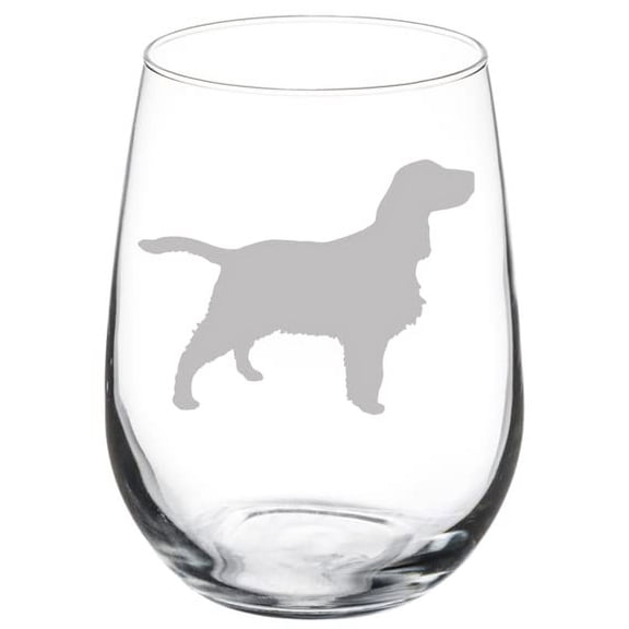 Wine Glass Goblet Springer Spaniel (17 oz Stemless)