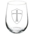 thumbnail image 1 of Wine Glass Goblet Templar Shield Knight Cross (17 oz Stemless), 1 of 1