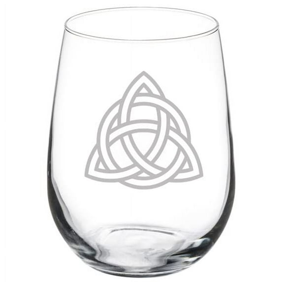 Wine Glass Goblet Triquetra Symbol Celtic Knot (17 oz Stemless)