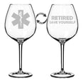 thumbnail image 1 of Wine Glass Goblet Two Sided Retirement Gift Star of Life EMT Retired Save Yourself (20 oz Jumbo), 1 of 1