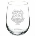 thumbnail image 1 of Wine Glass Goblet Vintage Owl (17 oz Stemless), 1 of 1