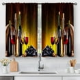 thumbnail image 1 of Wine Glass Kitchen Curtains - Rustic Vintage Farmhouse Short Cafe Curtains Decor for Living Dining Room Tier Curtains for Bathroom Room Darkening Rod Pocket Window Drapes 2 Panels Set 28x36, 1 of 5