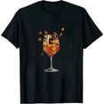 thumbnail image 1 of Wine Glass Maple Leaves Fall Autumn Thanksgiving Women T-Shirt, 1 of 5
