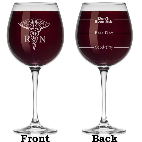 Wine Glass Mood Fill Lines RN Registered Nurse (Large Stemmed, 20oz)