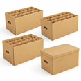 Wine Box Pack Wine Glass Moving Boxes with Dividers, 4 Pack, 24 x 12 x 11 Inches ...