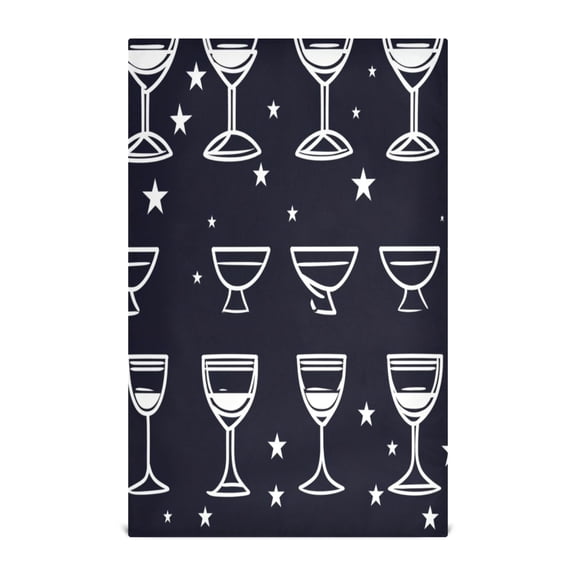Wine Glass Pattern Decorative Waffle Towel Kitchen Dishcloth 28x18in Multi-Use Tea Towel