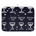 thumbnail image 1 of Wine Glass Pattern Dish Drying Mat for Kitchen, Quick Drying Absorbent Soft Durable 16" x 18", 1 of 10