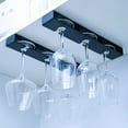 thumbnail image 1 of Wine Glass Rack Hanger,Under Shelf Cabinet Glasses Rack for Home,Kitchen,Bar,Plastic Stemware Rack,Glasses Storage Holder,2 Sets of Cup Organizer,Black, 1 of 9