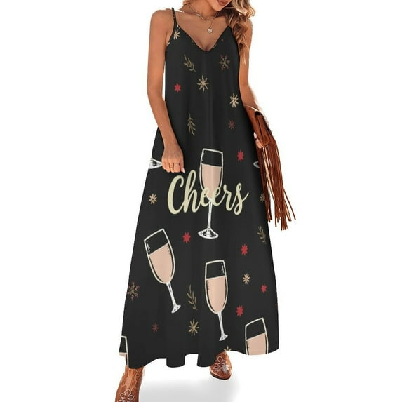 Wine Glass Sleeveless Dress Woman Fashion Long Dresses Women's Summer Suit Dress Summer 2025 Women