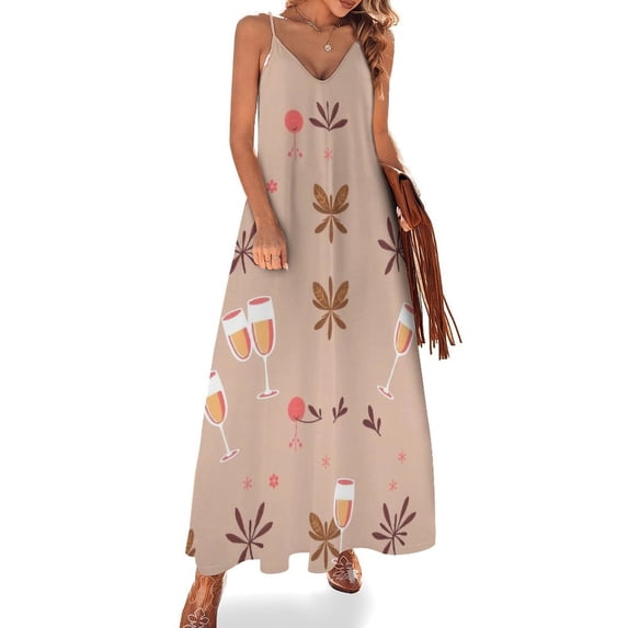 Wine Glass Sleeveless Dress Women's Clothing Chic And Elegant Woman Dress Elegant Women's Sets