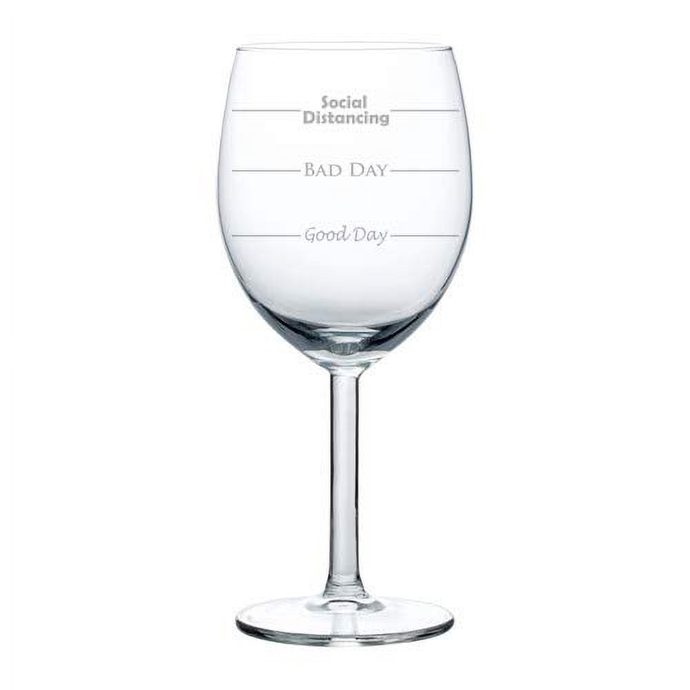 Wine Glass Social Distancing Fill Lines Funny (Stemmed, 10oz) - Walmart.com