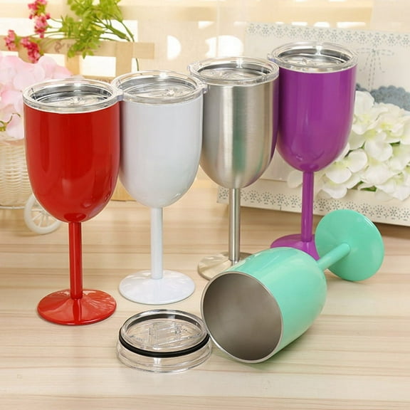 Wine Glass Stainless Steel Double Layer Goblet Color Large Capacity Tumbler Wine Cup Red