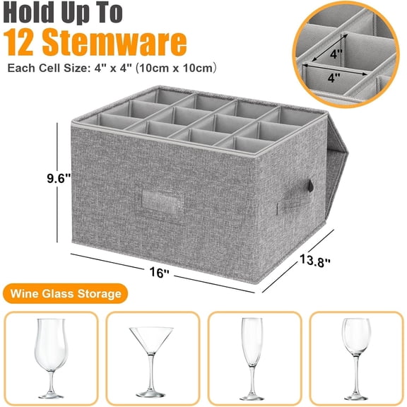 Wine Glass Storage Box 2-Pack