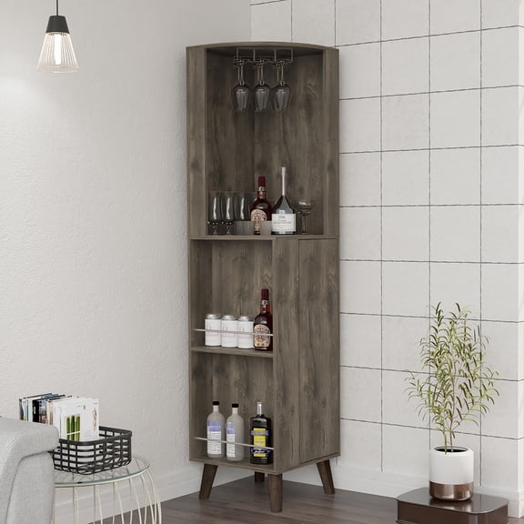 Wine Glass Storage, Modern Design - Dining Room Corner Unit