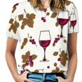 thumbnail image 1 of Wine Glass T Shirts Basic T-Shirt Short Sleeve Ladies Tee Shirt Summer Graphic Clothing, 1 of 5