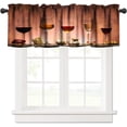 thumbnail image 1 of Wine Glass Valance Curtain Red Wine Hard Strong Drinks Spirits Glasses Bar Counter Rod Pocket Valance Window Treatments 1 Panel Short Curtains for Kitchen Farmhouse Decor 54 x 18 in, 1 of 6