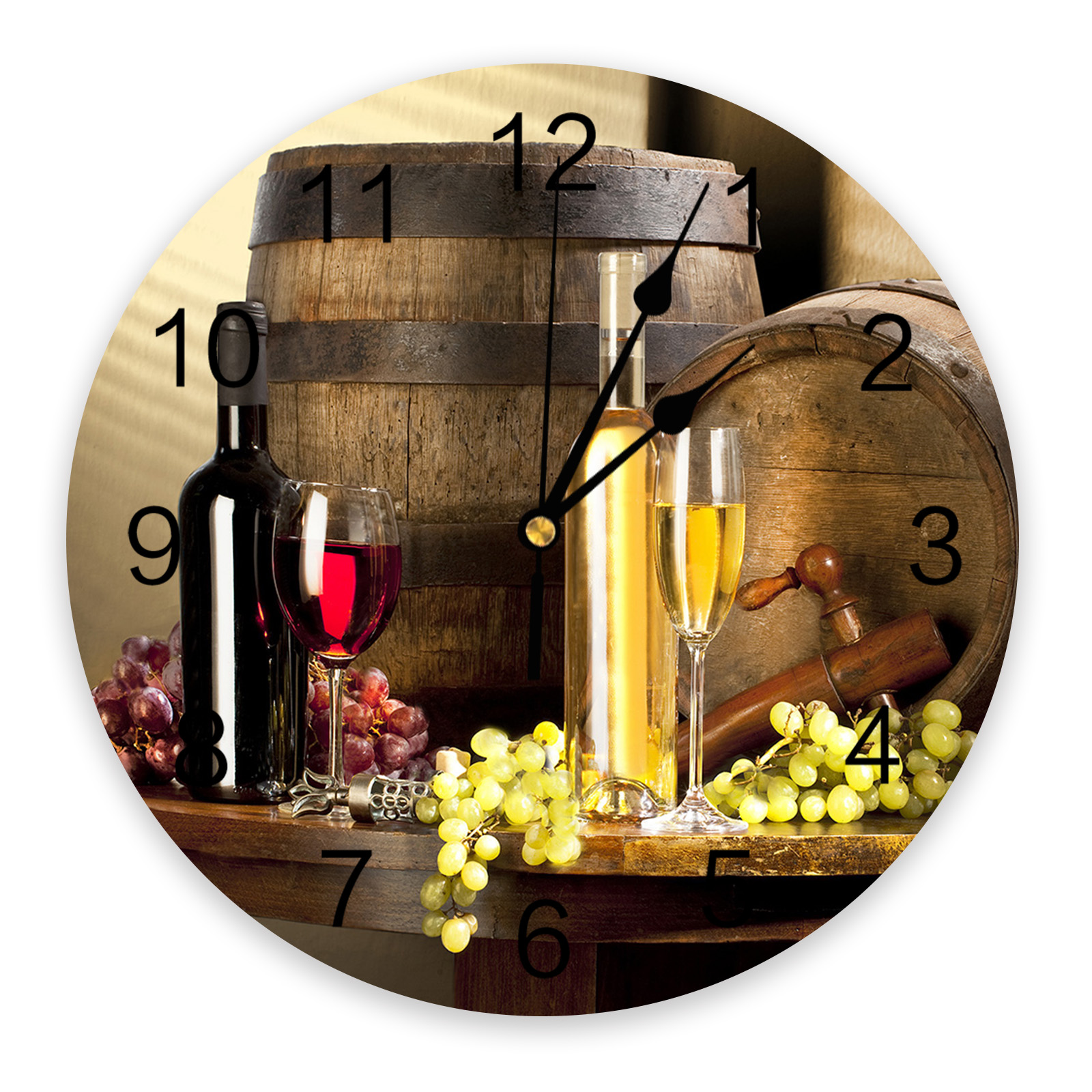 Wine Glass Wine Fruit Barrel Wall Clock For Modern Home ration Teen ...