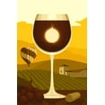 thumbnail image 1 of Wine Glass and Vineyard (9x12 Wall Art Print, Home Decor), 1 of 3