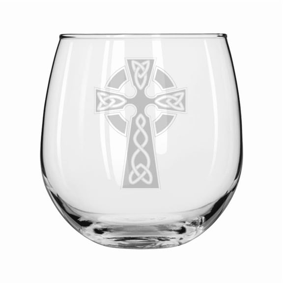 Wine Glass for Red or White Wine Gift Celtic Cross (16 oz Stemless)