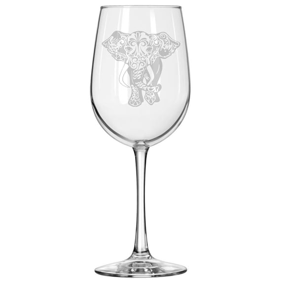 Wine Glass for Red or White Wine Gift Fancy Elephant (16 oz Tall Stemmed)