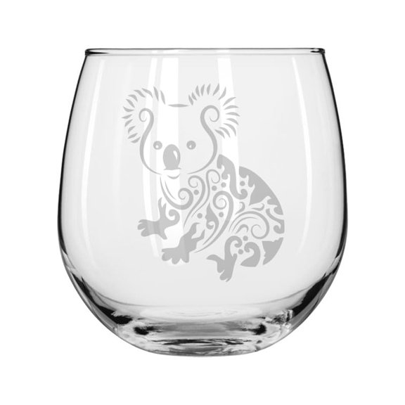 Wine Glass for Red or White Wine Gift Fancy Koala Bear (16 oz Stemless)