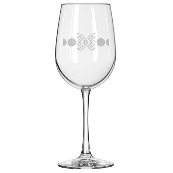 Wine Glass for Red or White Wine Gift Mid Century Modern Circles (16 oz Tall Stemmed)