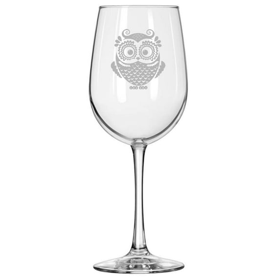 Wine Glass for Red or White Wine Owl Vintage (16 oz Tall Stemmed)