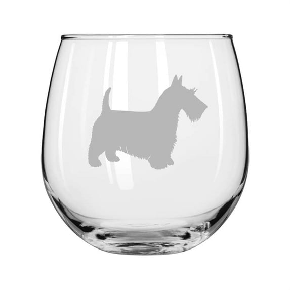 Wine Glass for Red or White Wine Scottie Scottish Terrier (16 oz Stemless)