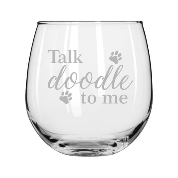 Wine Glass for Red or White Wine Talk Doodle To Me Doodle Dog (16 oz Stemless)