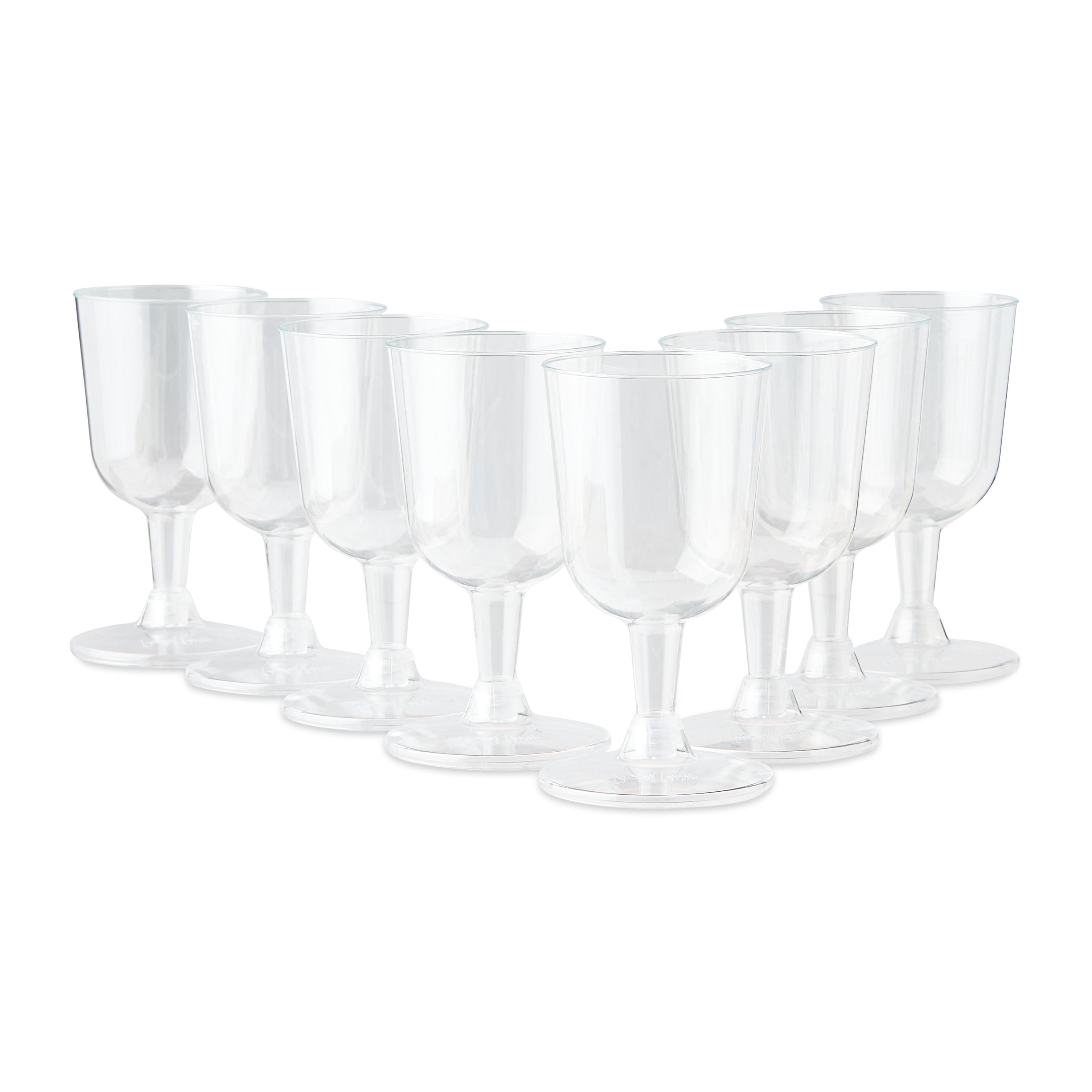 Clear Plastic Wine Glasses, 6.3 FL OZ, 8 Pieces, by Way To Celebrate