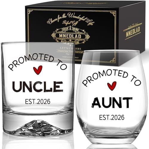 Wine Glasses Gifts for Aunt and Uncle - Promoted to Aunt & Uncle 2026 ...