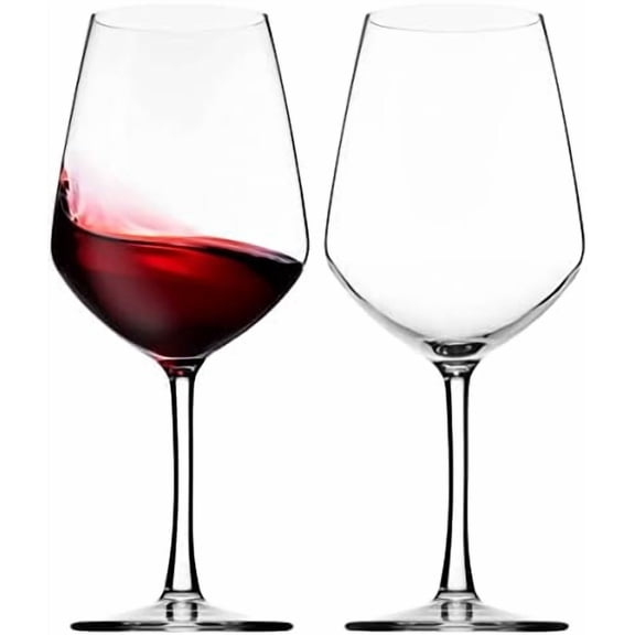 Wine Glasses, Italian Red Wine Glasses Set, 18oz Clear Wine Glasses, Wine Glass Cups, Set of 2 - Made In Italy$$Home Decor, Kitchen, & Other