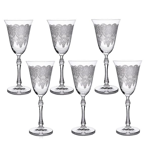 Wine Glasses for Party Venice Wine Glass set of 6 Clear Champagne Glasses 10.14 fl oz (300 ml) Wedding Glass Cups for Wine Soda Drinkware