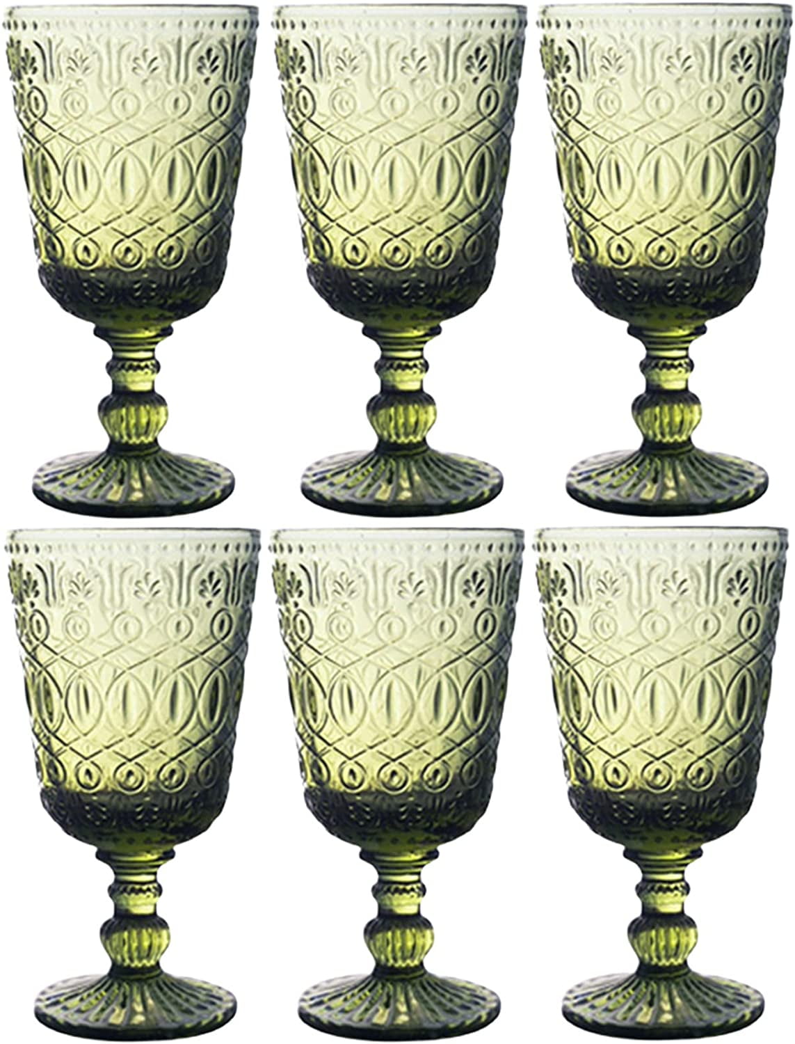 Set of 4 Party Wine Glass Goblets Vintage Style Embossed Dishwasher Safe  Wine Glass Punch Cocktail Tumbler Goblet Glasses