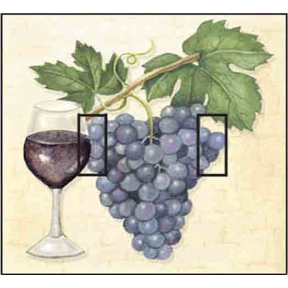 Wine Grape Double Toggle SwitchStix Peel and Stick Art Deco Switch Plate Cover Applique Washable Heat/Steam/Water-Resistant - 1 unit