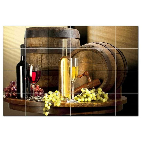 Wine Grapes Ceramic Tile Mural Kitchen Backsplash Bathroom Shower 406375-XL64