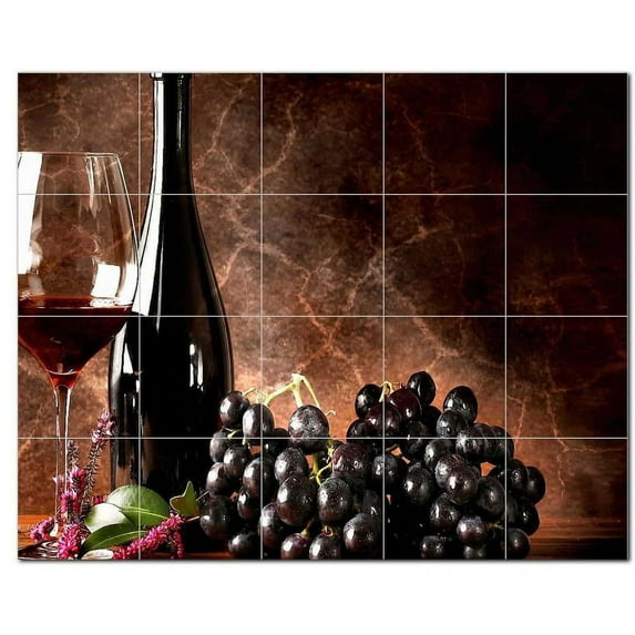 Wine Grapes Ceramic Tile Mural Kitchen Backsplash Bathroom Shower 406380-XL54