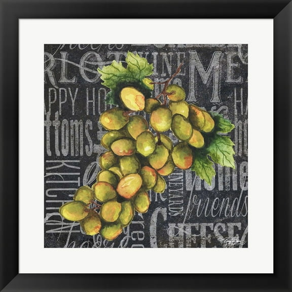 Wine Grapes I by Mary Beth Baker, Framed Wall Art, 19.5W x 19.5H