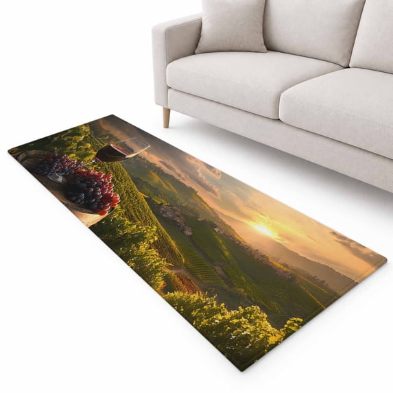Grape Kitchen Wine Grapes Runner Rug 2.6'x12', Decoration Barrel Runner Rug Mat Non ...