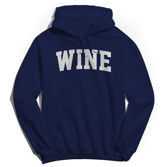 Wine Graphic Navy Men's Cotton Pullover Hoodie
