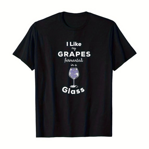 Wine Graphic Tee T-Shirt Top Fashion and comfortable Casual Short Sleeve Cotton Shirt Wine Lover Black S-5XL