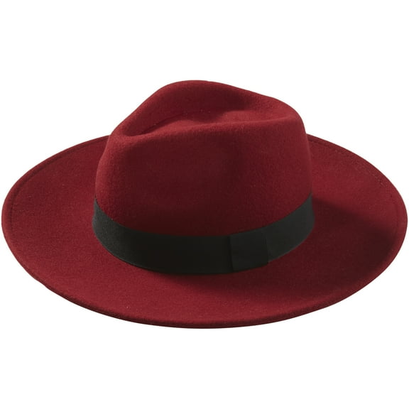 Wine Hilary Wool Panama Hat