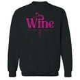 thumbnail image 1 of Wine Humor Graphic Black Men's Crewneck Sweatshirt, 1 of 1